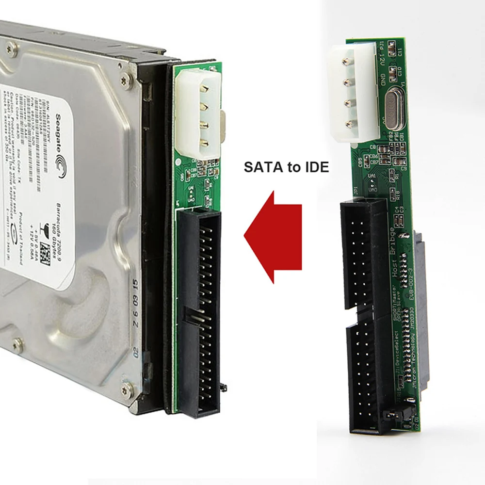 7 + 15Pin 2.5 Sata หญิง 3.5 นิ้ว IDE Sata ถึง IDE Adapter Converter ชาย 40 พินพอร์ตสําหรับ ATA 133 100 HDD CD DVD Serial