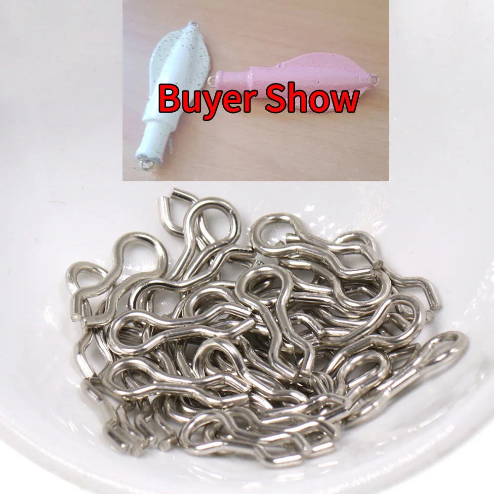Elllv 50pcs Stainless Steel DO-IT Mould Loops Anti-corrsion Fishing Sinkers Jigs Lure Molding Wire Eyelets Splay Rings S M L