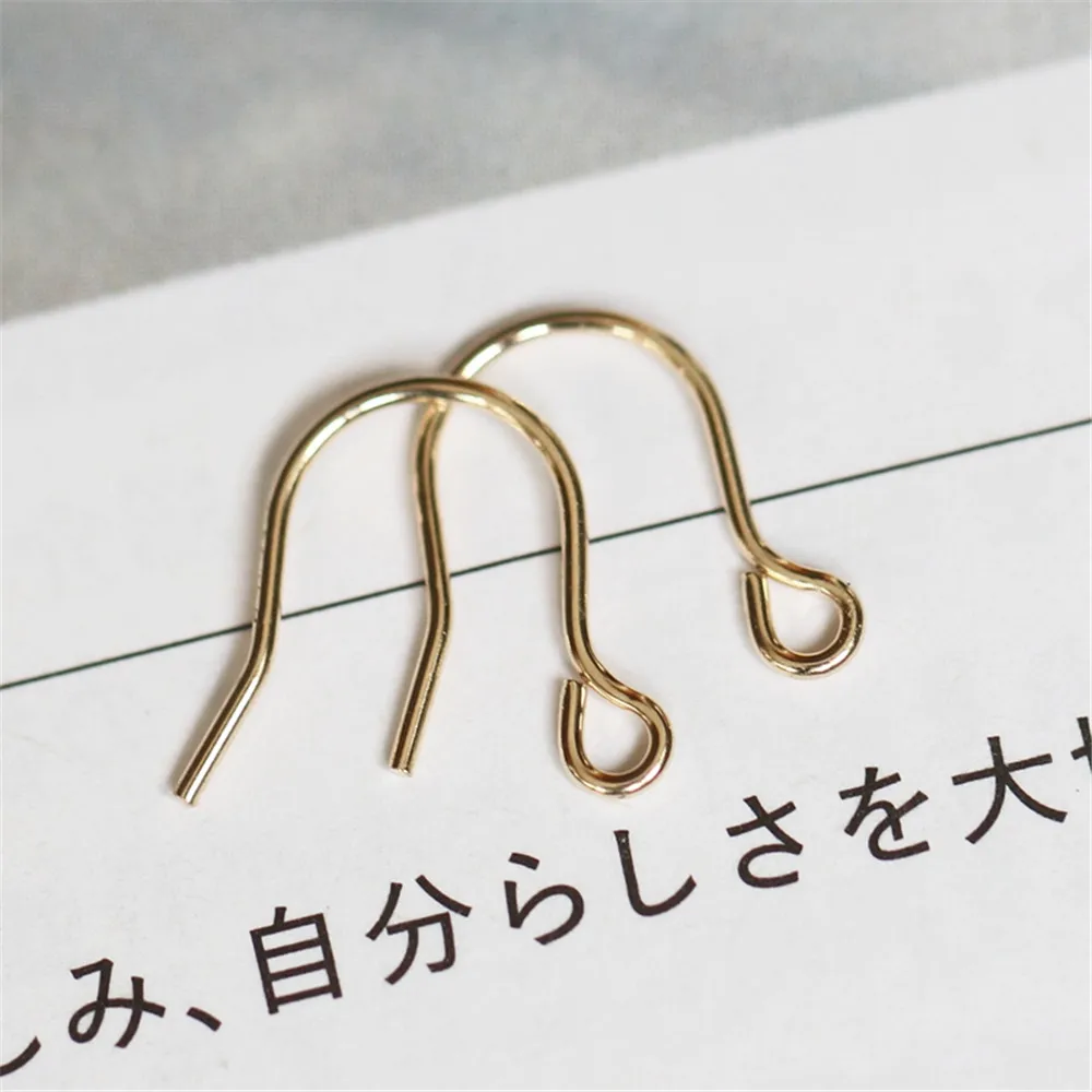 American 14K Gold Filled 0.66mm Thick Simple Ear Hook DIY Parts Marking