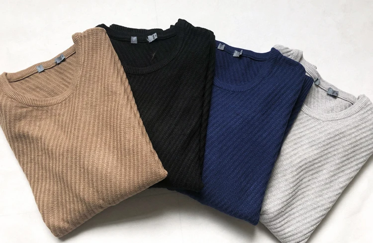 

Men's round Ne Knitted Sweater Faionable Modal Cotton Embroidered Autumn Winter Base Layer irt Busin Sle Long Sve