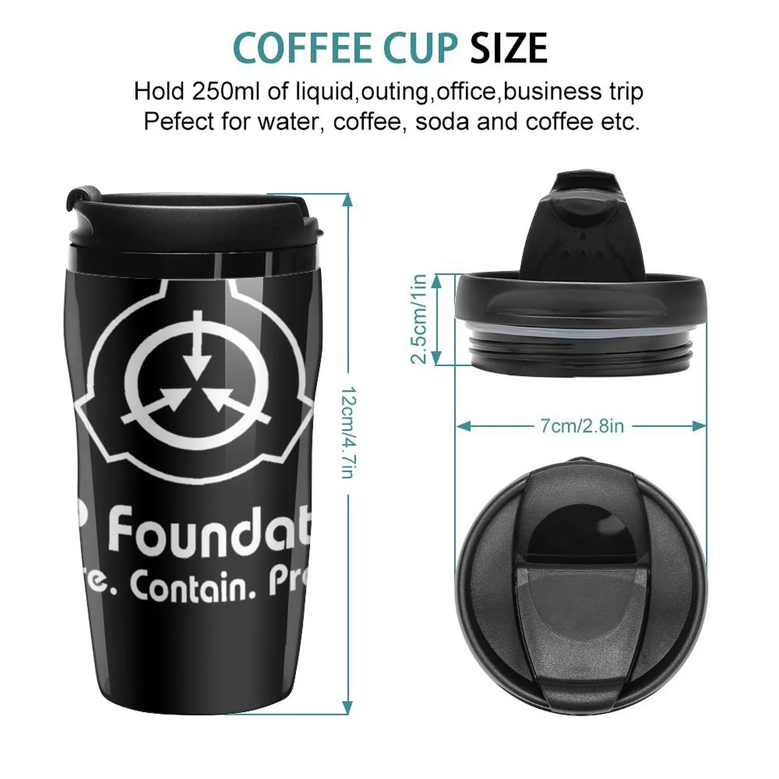 New SCP Foundation Logo Travel Coffee Mug Coffe Cups Glass For Coffee