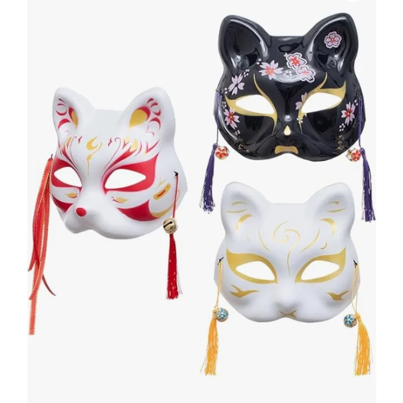 

3Pcs Japanese Kitsune Inu Boku Fox Cat Cute Cosplay Mask Masquerade Anime Mask Half Face for Party Festival Performance
