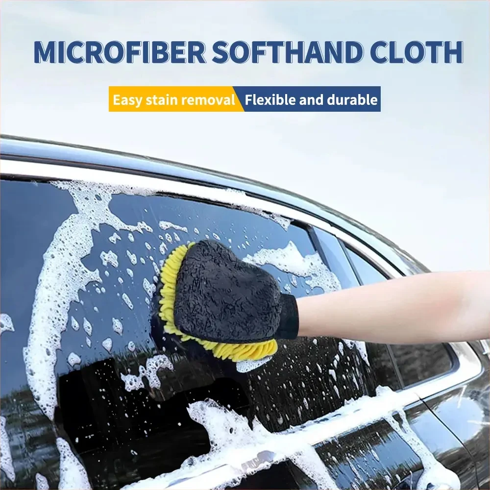 

Car Wash Cleaning Gloves Super Microfiber Towel Chenille 2 in 1 Car Wash Cleaning Cloth Car Cleaning Accessories