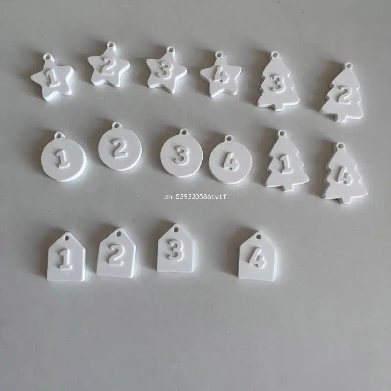 Kerstboom Ornament Mold Epoxyhars Nummer Hangende Hanger Siliconen Mal Dropship