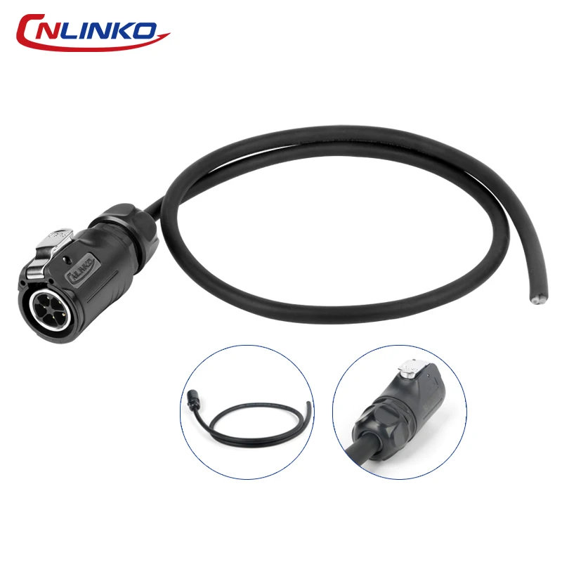 CNLINKO M20 3/5/7/9/12 Pin IP68 Waterproof Cable Plug Quick Connector Electrical AC/DC Power Connector with 1m/2m Extended Cable