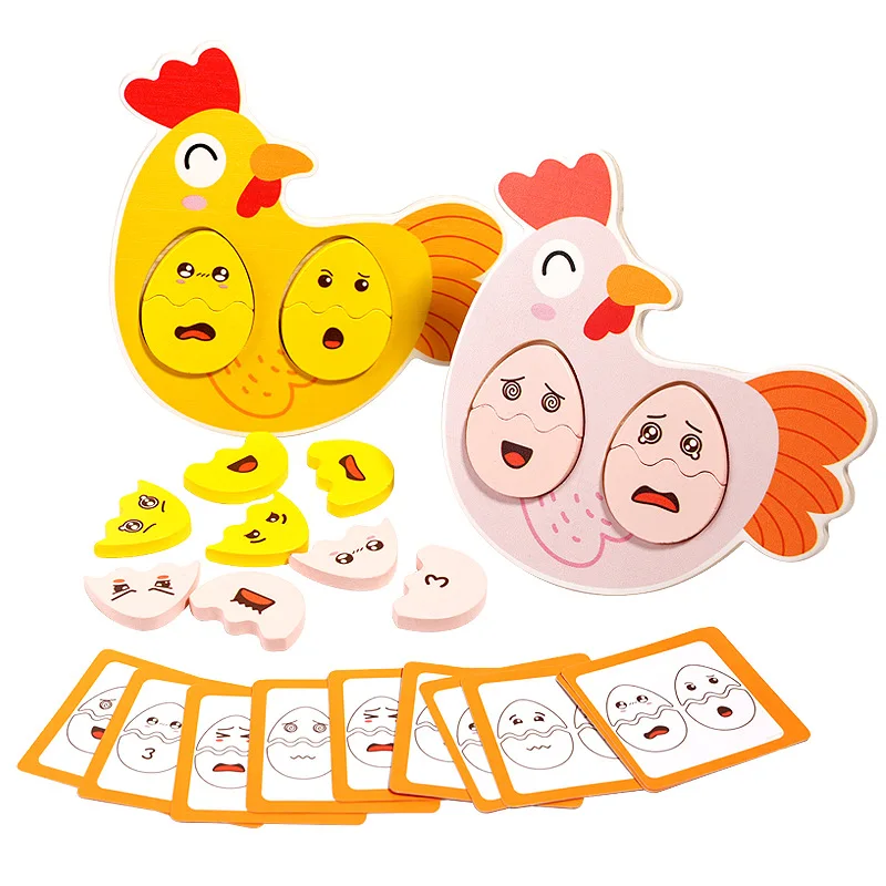 Children Montessori Parish Board Games Expression & Emotion Egg Sorters Matching Puzzles Thinking Games Early Educational Toys