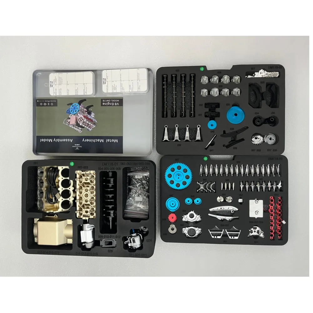 

TECHING 1/3 V8 Engine KIT Model Metal Mechanical Engine Science Experiment Physics Education Toy Gift