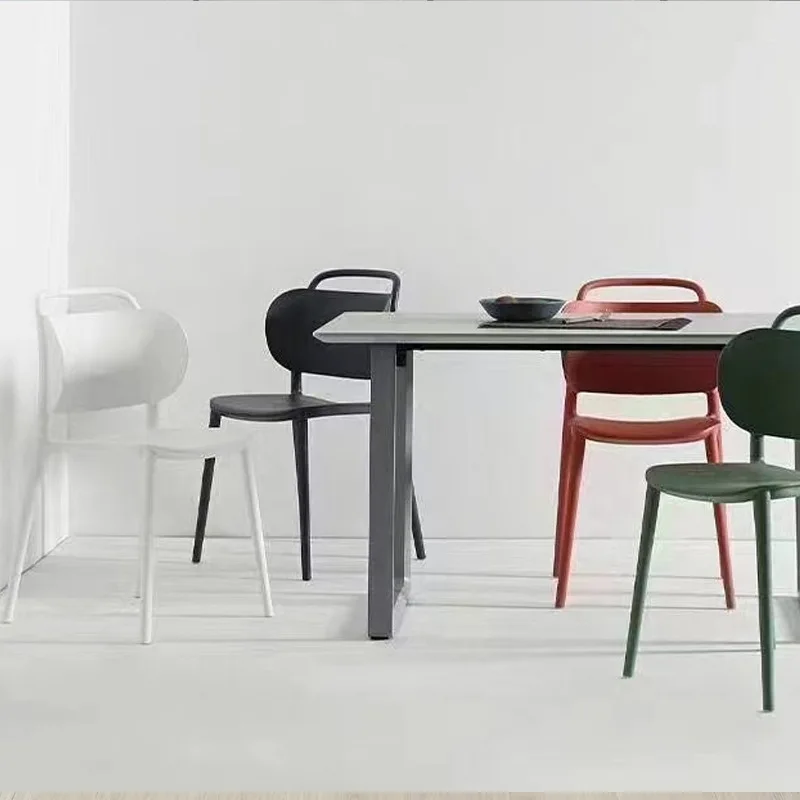 Creatieve eetkamerstoel Internetberoemdheid ins Home Rugleuning Make-up Moderne eenvoudige plastic bureaustoel