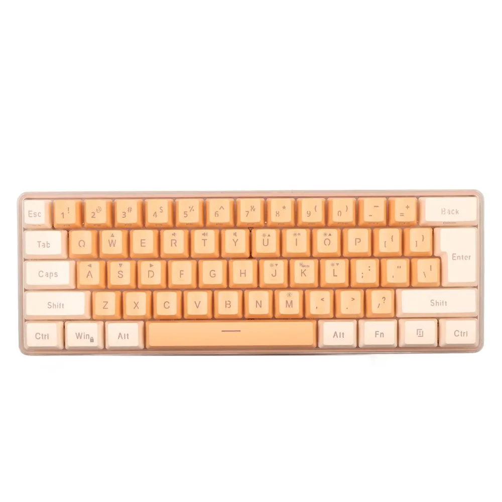 61 Keys 60% Wired Gaming Keyboard 8 Backlight Effects Plug and Play RGB Mini Keyboard USB Wired Compact Keyboard Office work