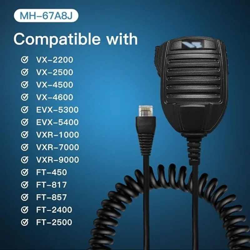 MH-67A8J Handheld Speaker Microphone 8 Pin Mic for Yaesu/Vertex VX-2100 VX-2200 VX2500 VX2508 VX2208 VX2108 FT-450 FT817 FT-857D view 3