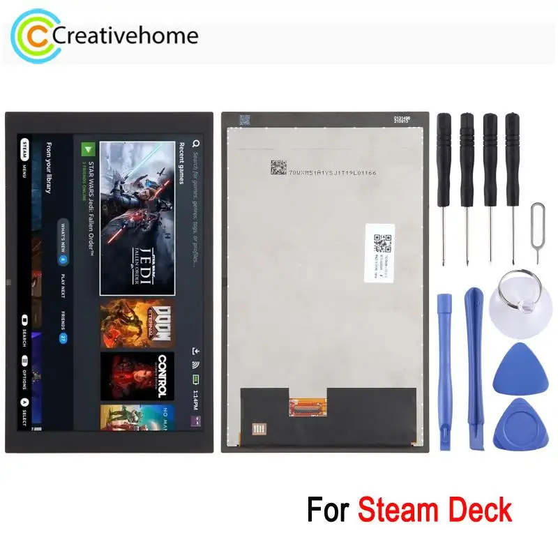 

Top LCD Screen For Steam Deck Game Console LCD Display with Digitizer Full Assembly Repair Accessories Spare Part