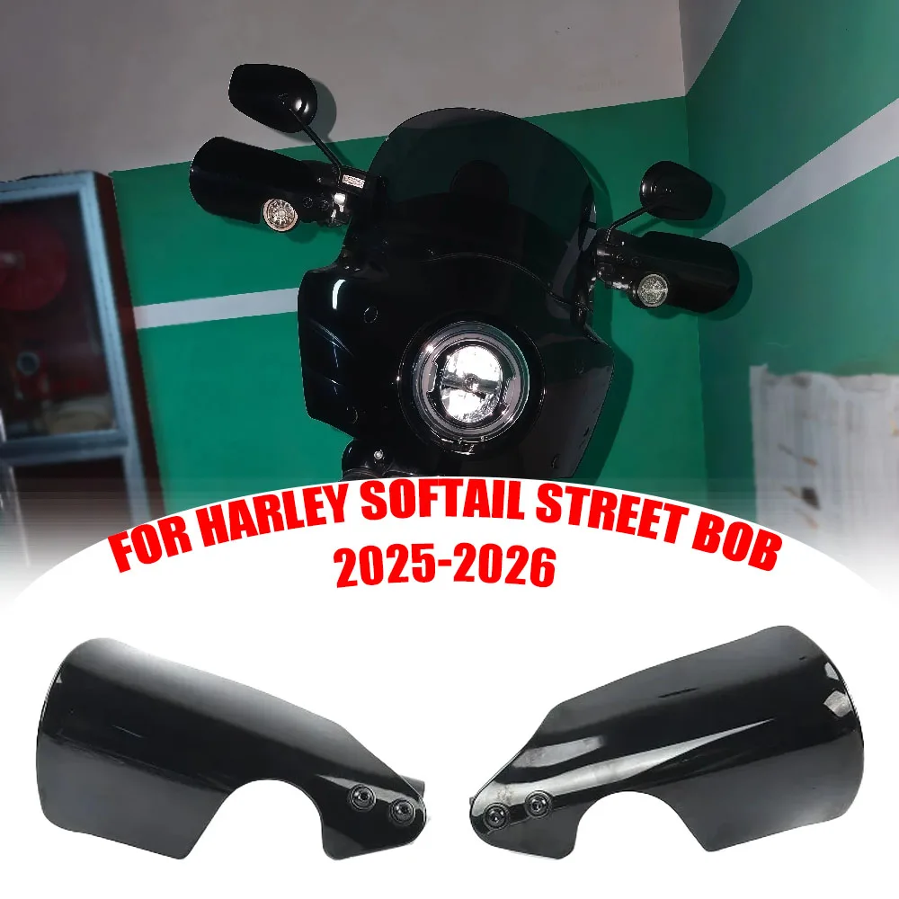 

Motorcycle Black Hand Guards Handlebar Protector Handguard Shield Apply To For Harley Softail Street Bob 2025 2026