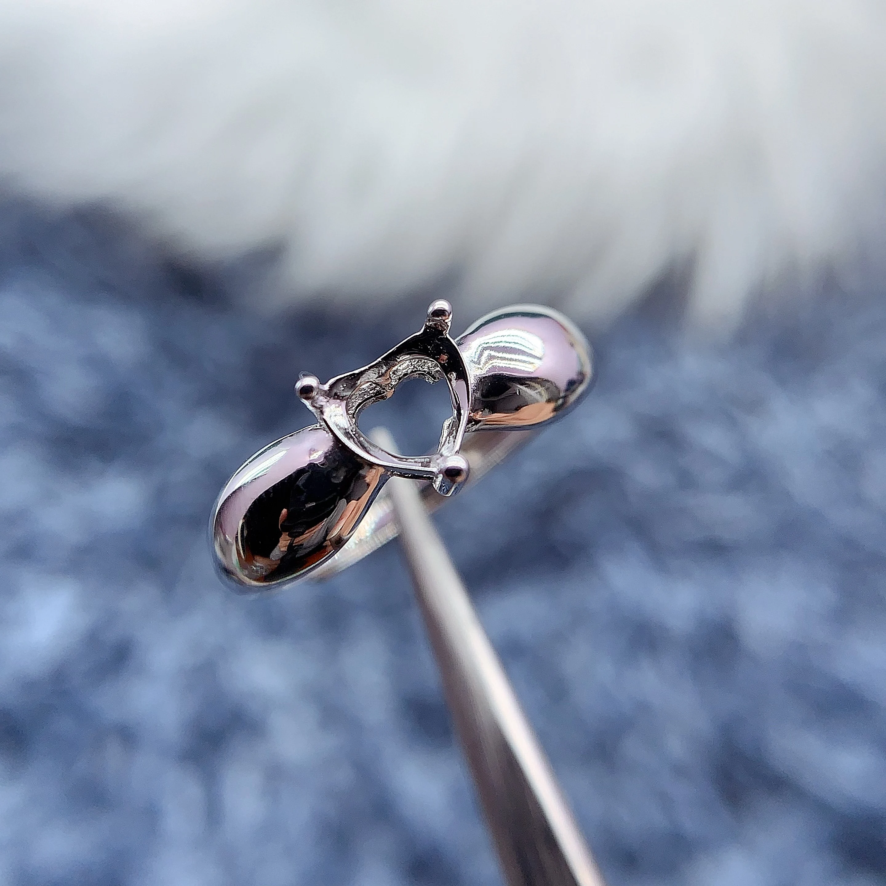 

MeiBaPJ Inlay Heart Shaped 6*6mm S925 Sterling Silver DIY Empty Rings Settings For Womens Fine Charm Weddings Jewelry Wholesale