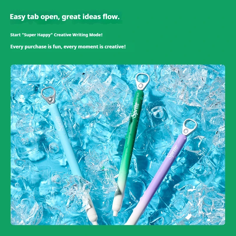 Cute Kaco Sprite Gel Pens POPUP Comfortable Grip Low Gravity Dual Nib Quick-Dry Ink Pull-Tab Signture Pen Limited Fun Stationery