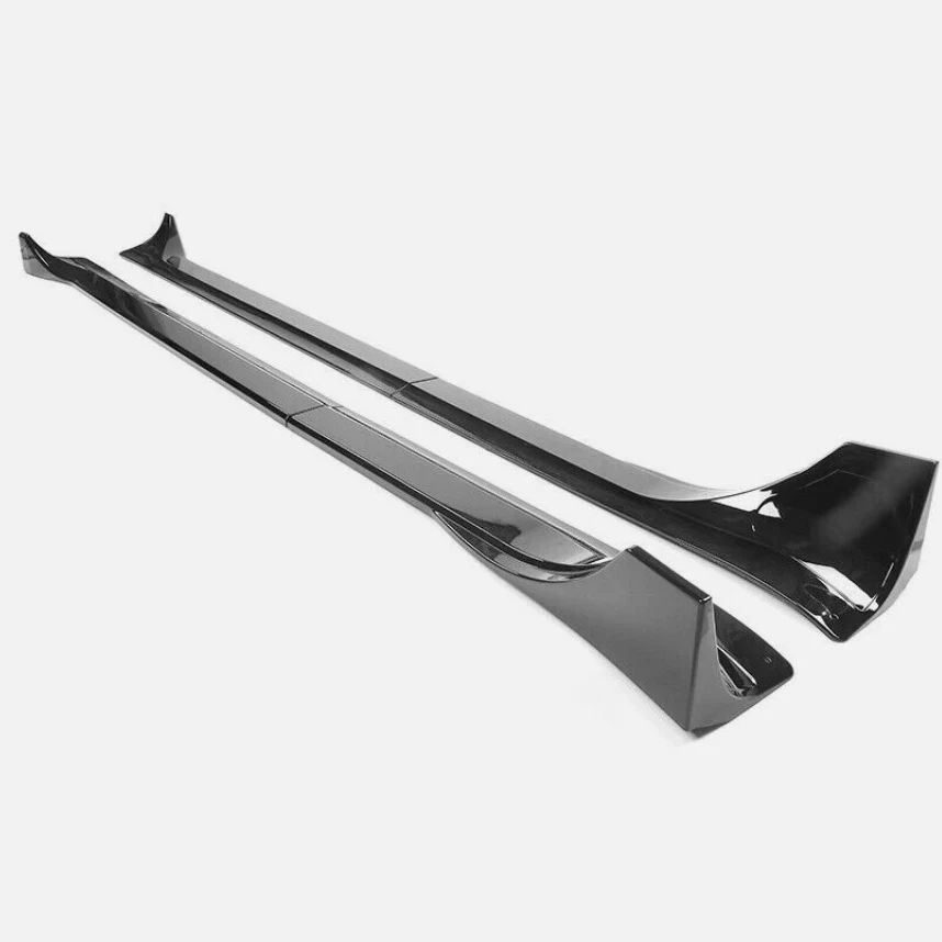 Spoiler Side Skirt Untuk Tesla Model Y 2020-2024 Hitam Glossy Highland Side Lip Highland Guard Extension Rocker Panels mobil