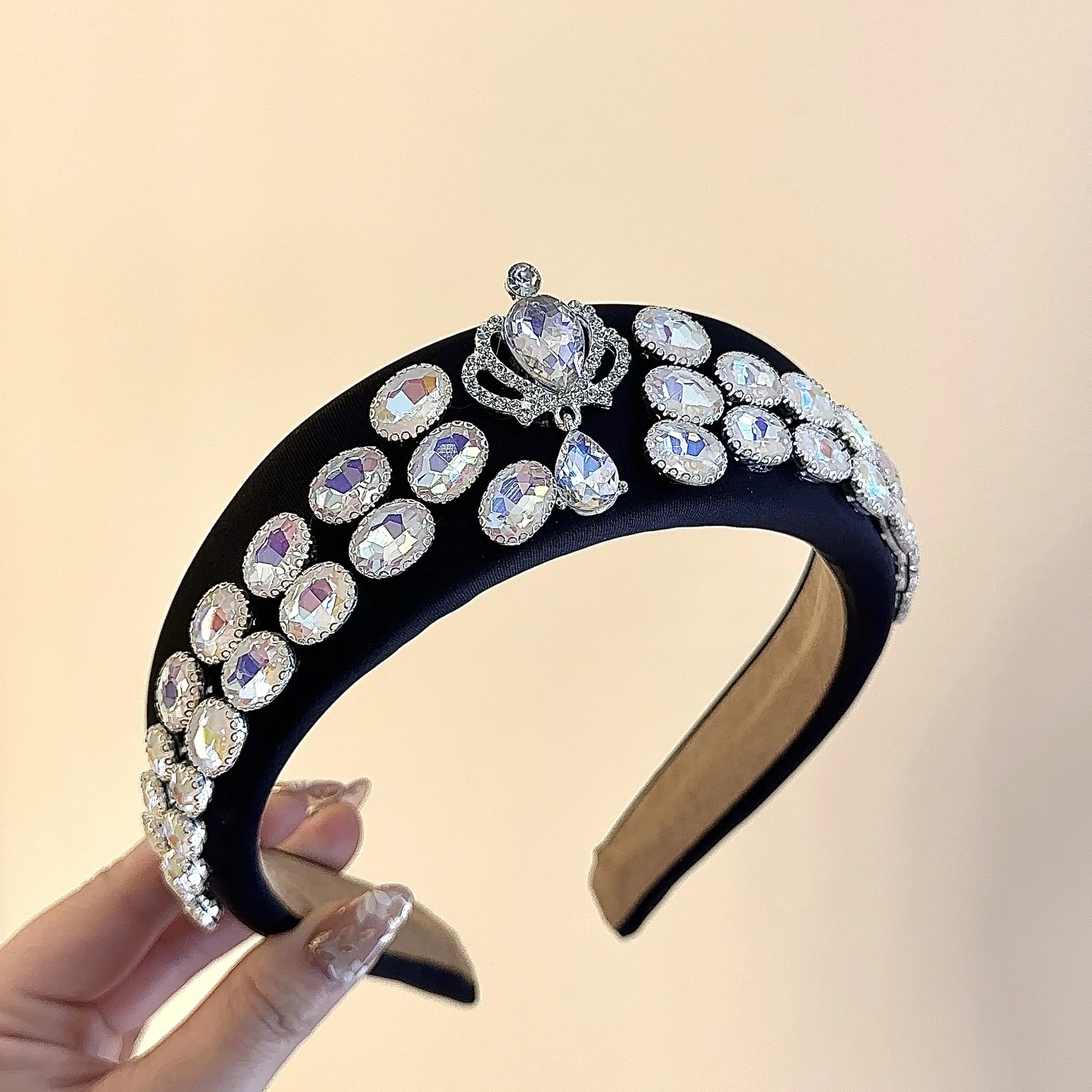 

Ashion индивидуальная красочная повязка на голову со стразами в стиле барокко, женская повязка на голову для выпускного вечера, подарок для путешествий, аксессуары для волос