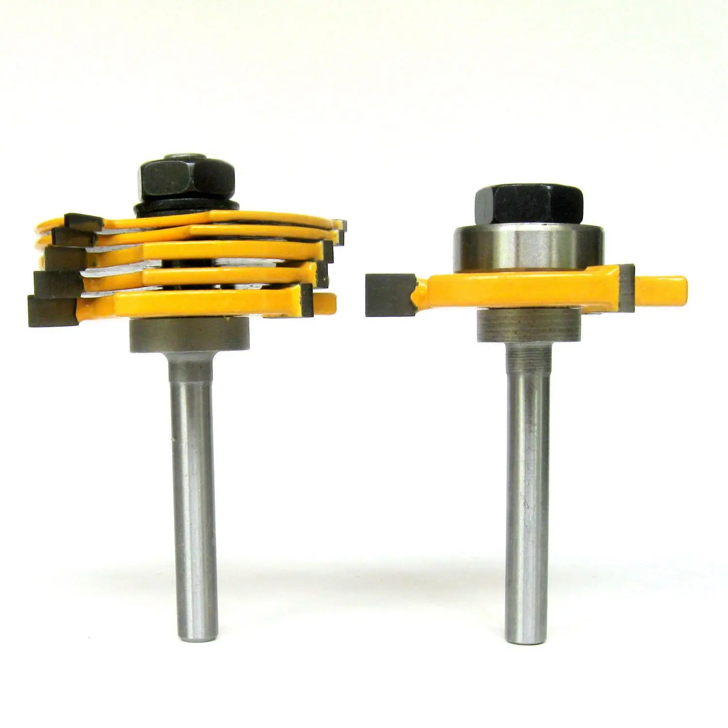 Shank Slot Router Bit Set, 6 cortadores, 2 setas, 1 ", 4" Assembly, 8 pcs