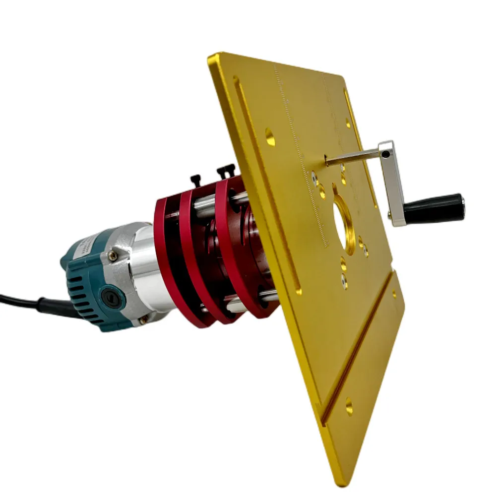 Oberfräsen-Lift-Kit mit Aluminium-Fräsplatte für Motoren mit 65 mm Durchmesser, Holzbearbeitung, Oberfräse, Tisch, Werkbank, Trimmer, Graviermaschine – Detail 7