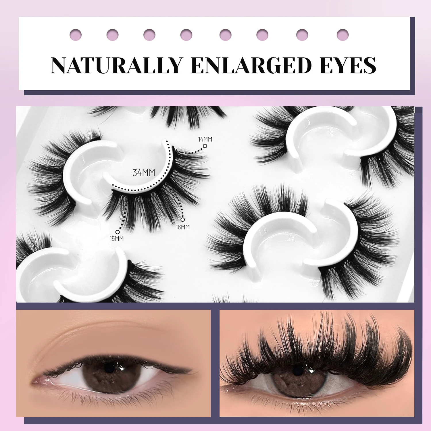 3D Mink Soft False Eyelashes, Natural Look