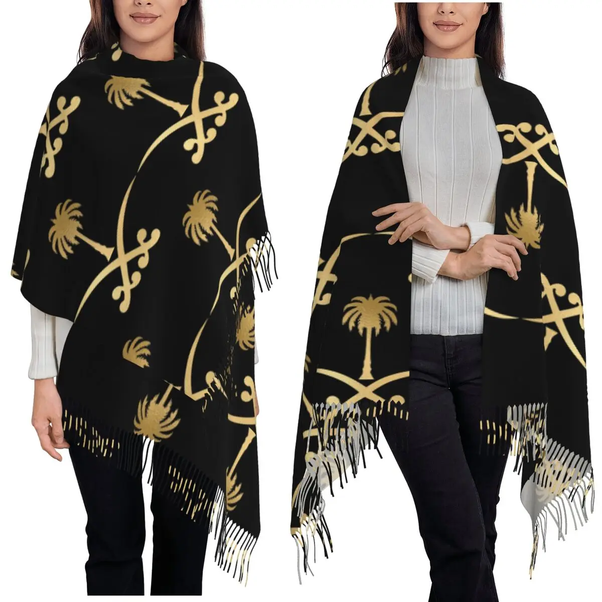 

Kingdom Of Saudi Arabia Scarf Tassel Scarves for Women Soft Warm Shawls and Wraps Long Fall Winter Shawl Wrap