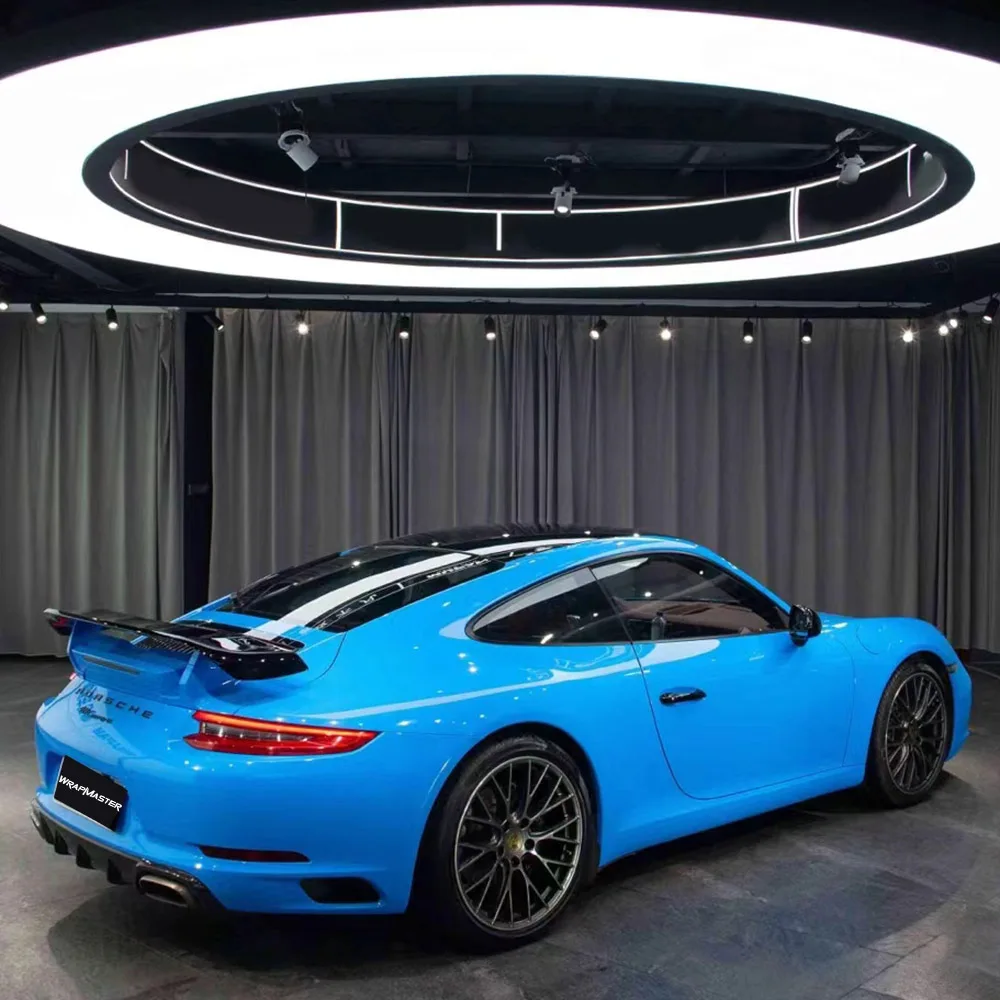 Vinyl Wrap Sheets Super Gloss Crystal Full Body Car Wrap Blue Sky
