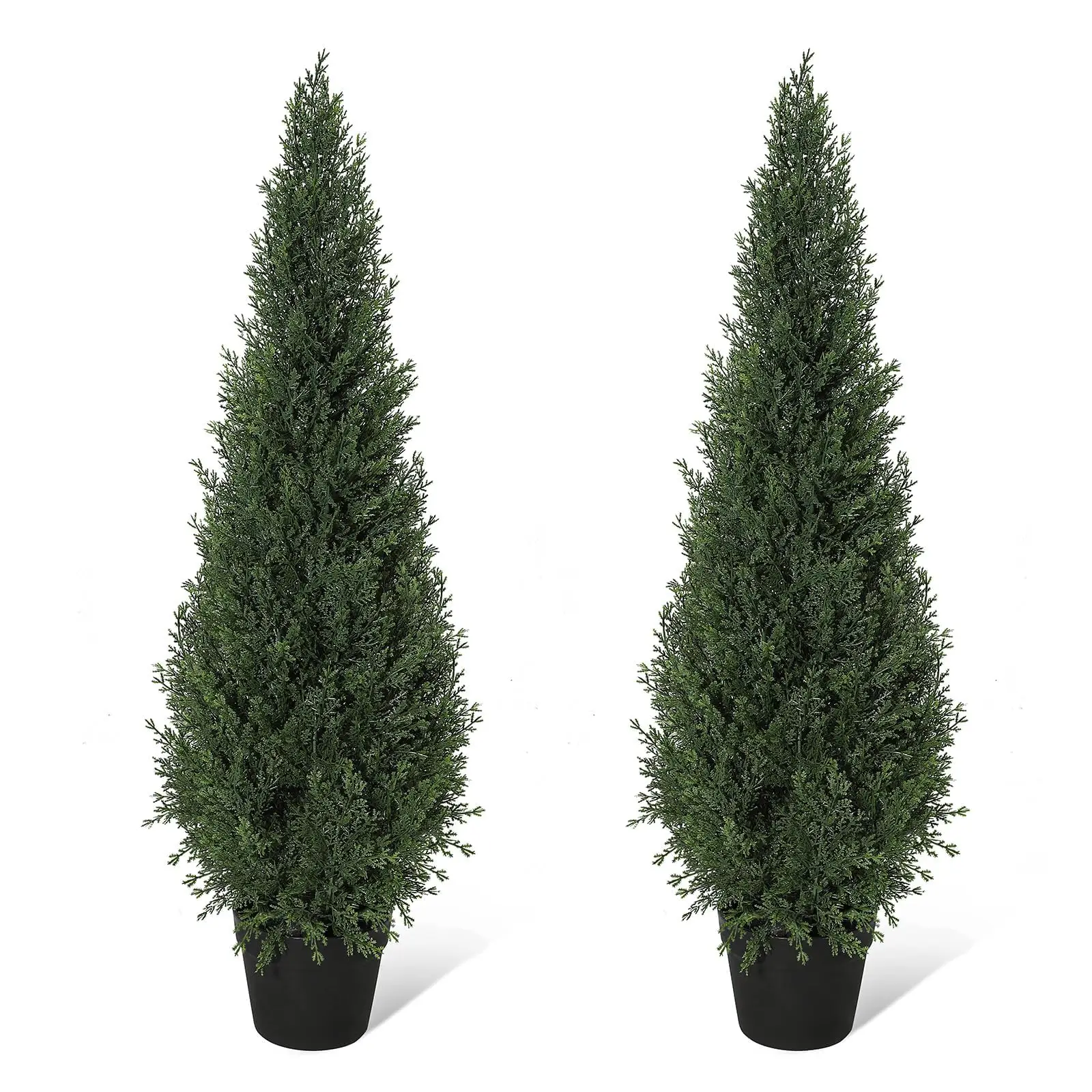 2-pack kunstmatige cederboom 95/125/150cm, UV-bestendige kunstplanten in potten, buiten- en binnenplanten voor thuis, patio, veranda decoratie - afbeelding 2