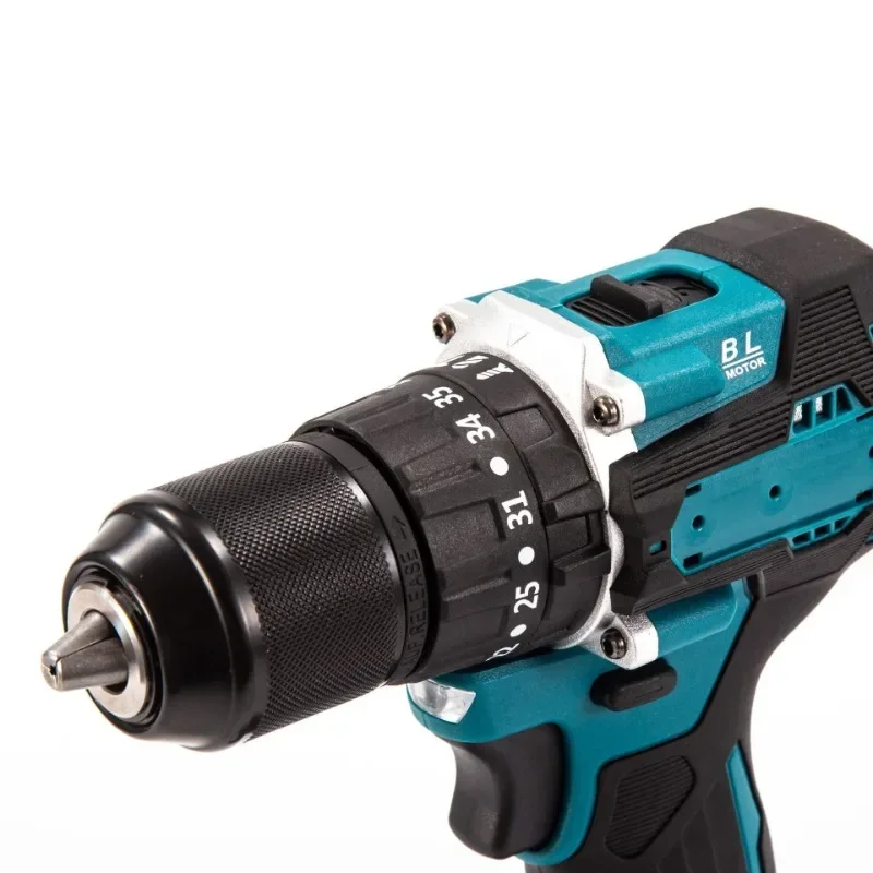 Electric Hammer Impact Drill Brushless 35+3 Torque Cordless 13mm Chuck Rechargeable For Makita 18V Battery Power Tools