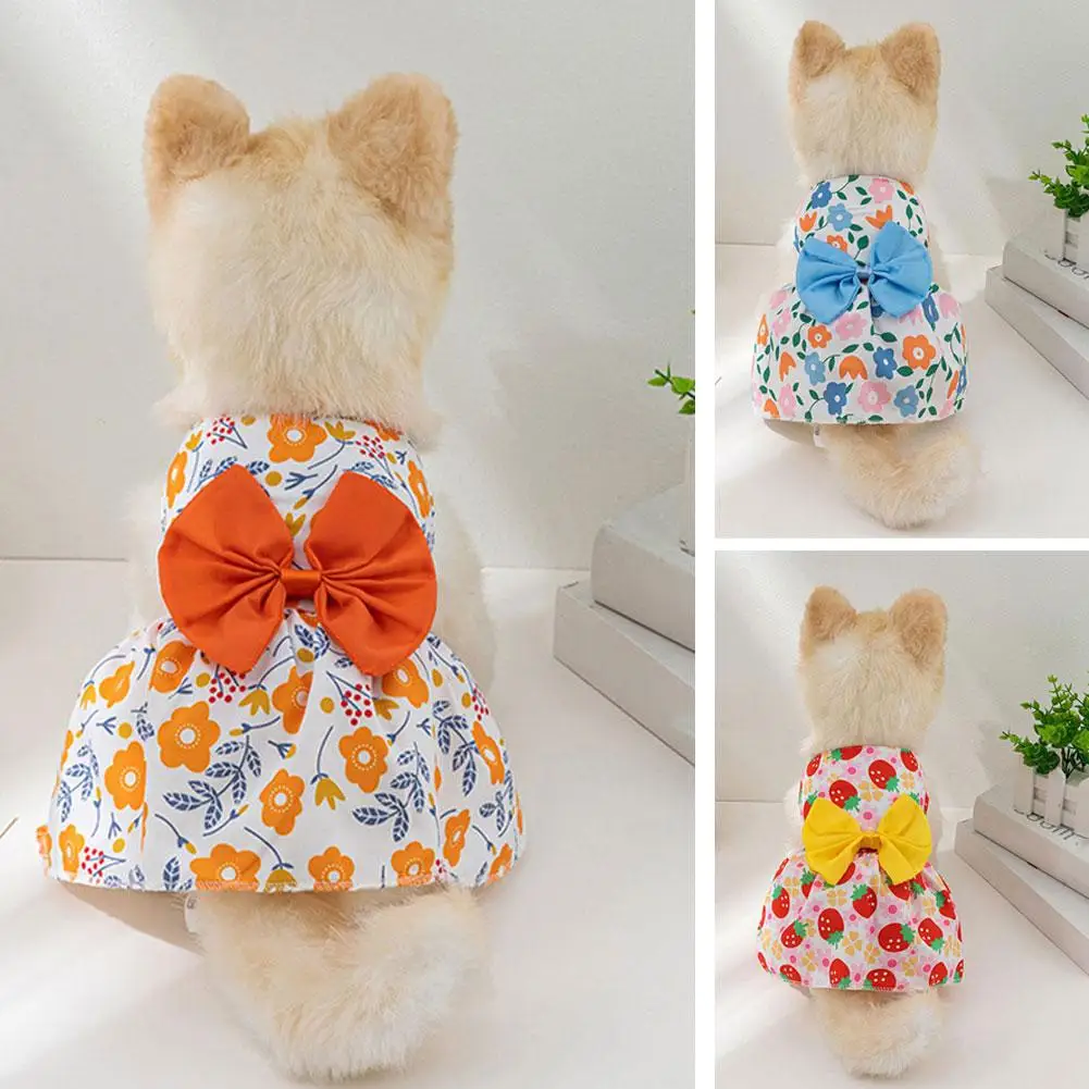 NEW High-looking Summer Dog Princess Dress Sweet Pet Clothing Bichon Yorkshire Cute Printed For Small Medium Dog Cat Thin S J9S5