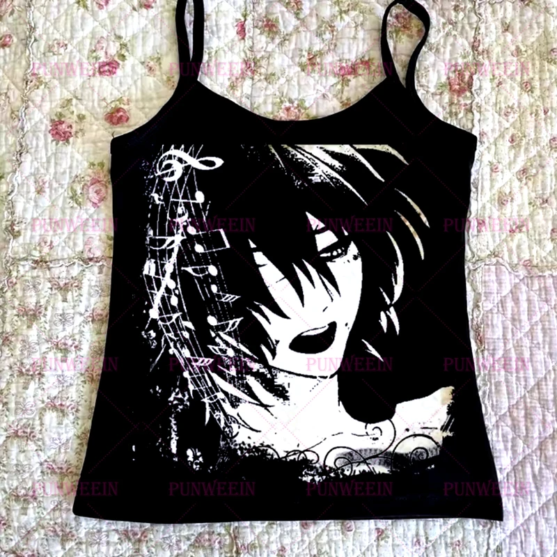 

Aesthetic Graphics japan Anime girl Clothes Vintage Punk Gothic punk Crop Top Emo Girls Y2k Streetwear Corset Tank Top Baby Tee