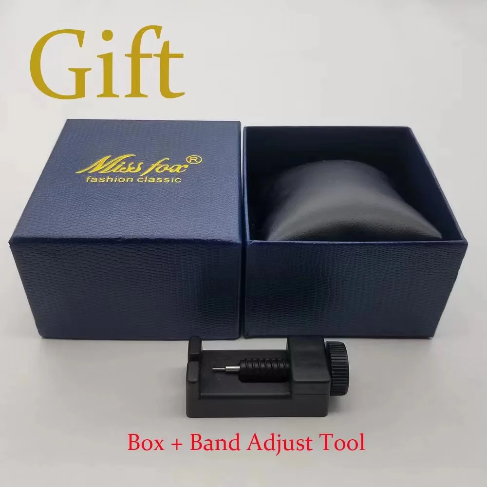 MISSFOX-Relógios de luxo para homens, relógio de quartzo impermeável, moda hip hop, diamante gelado completo, relógio de pulso Tonneau