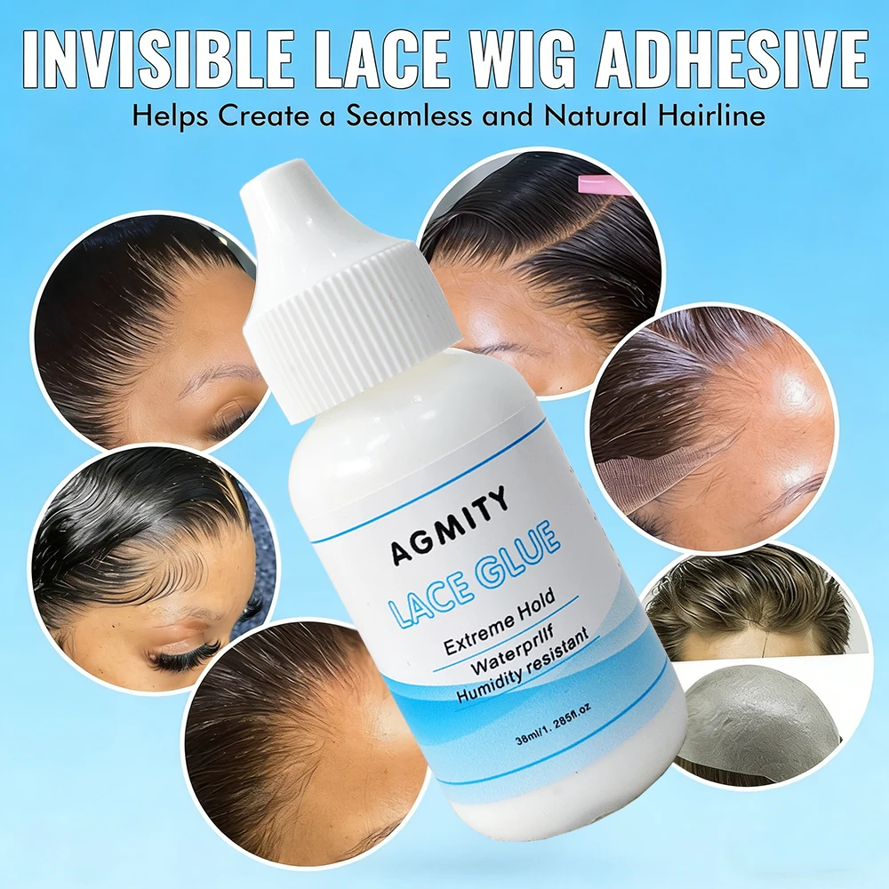 

Клей для париков AGMITY с средством для удаления, суперклей для кружевных париков/накладок/систем замещения волос, средство для удаления клея, набор для установки париков