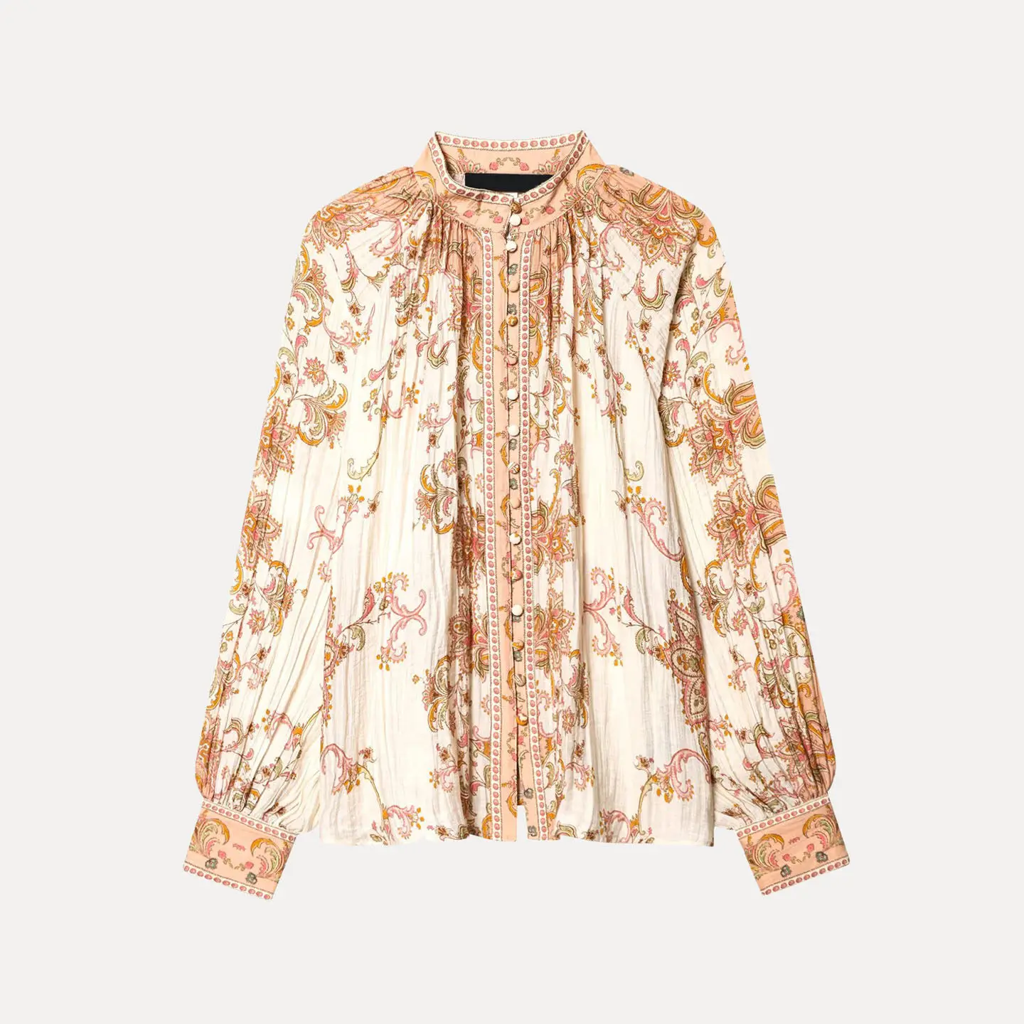 

Women's Loose Wrinkle Faion Personali Daily irt Spring 2026 New Arrival Z Brand Long Sve Floral Print Blouse