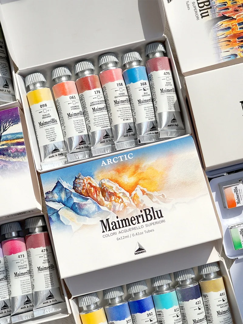 

MAIMERBLU COLOR ACQUERELLO Artist Watercolor Paint Set 6 Colors 12ml Professional Drawing Pigment Beginner Student Art Supplies