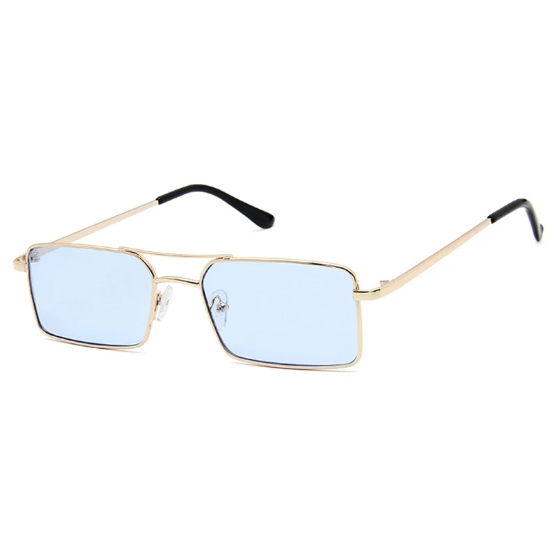 Vintage Rectangle Sunglasses Women Men Classic Small Metal  display picture 2