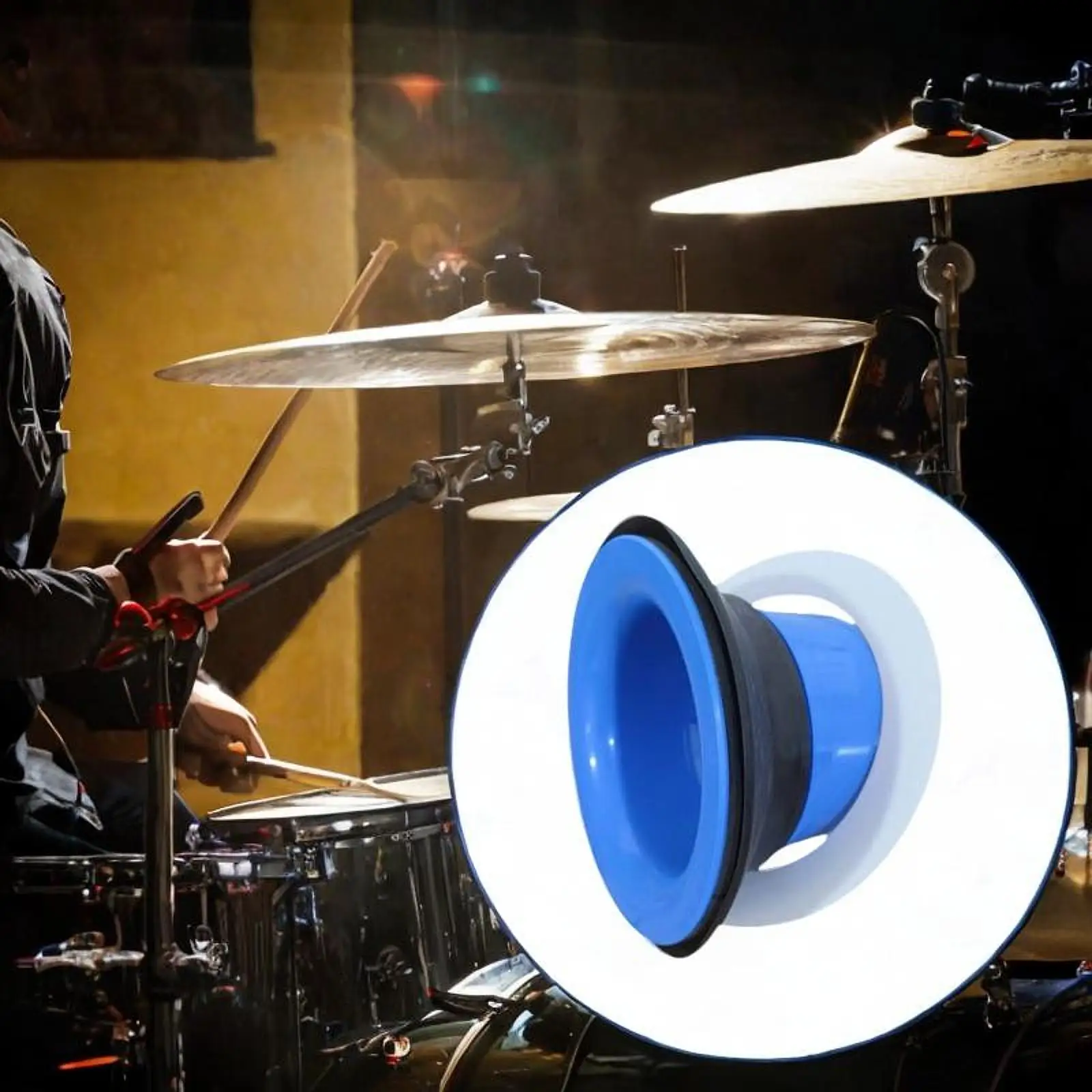 Bass Drum Enhancer Portable ABS Drum Accessory Bottom Drum Speaker Amplifier for Blue Beginner Drumset