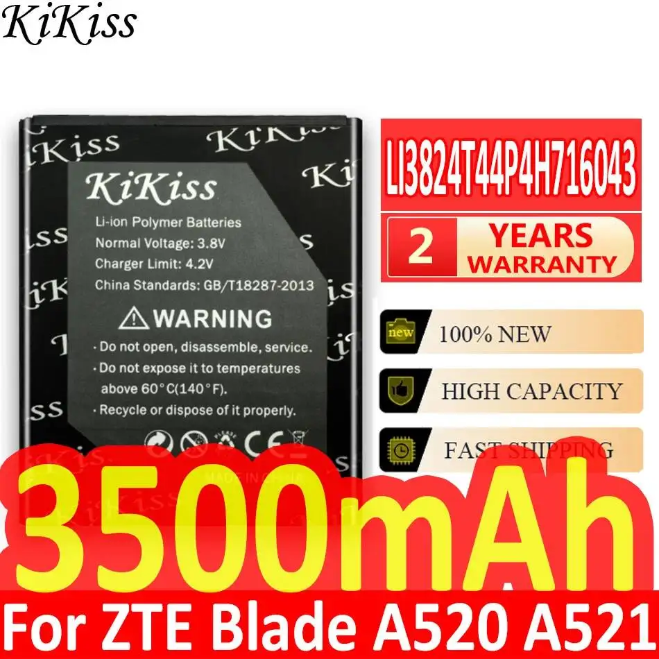 

Reliable Power Mobile Phone Battery For Zte Blade A520 A521 BA520 3500Mah Premium Replacement LI3824T44P4H716043