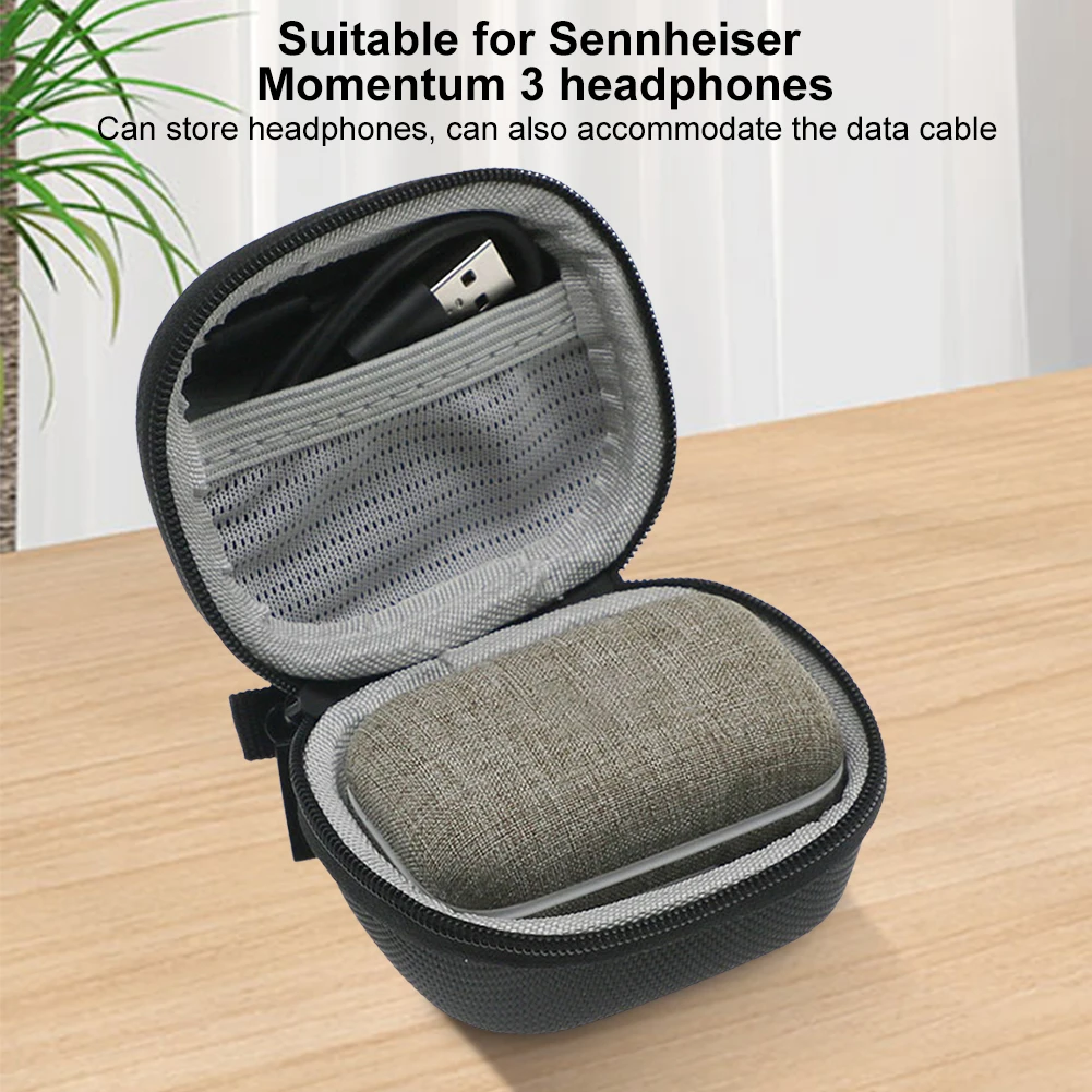 Estuche de transporte de viaje Estuche de transporte a prueba de golpes Caja de almacenamiento portátil para auriculares Sennheiser Momentum True Wireless 3