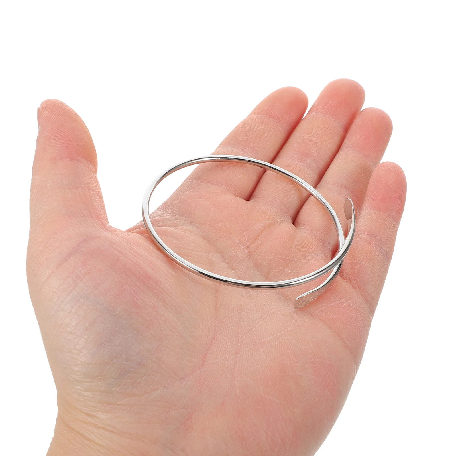 

8Pcs Adjustable Open Arm Cuff Bracelet Wide Wire Bangle Minimalist Upper Arm Bangle Stackable Girls Party Summer Beach Silver