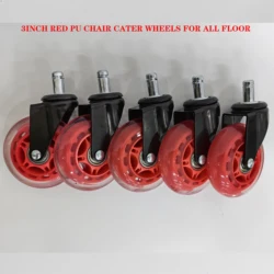 Red Office Chair Caster, 3