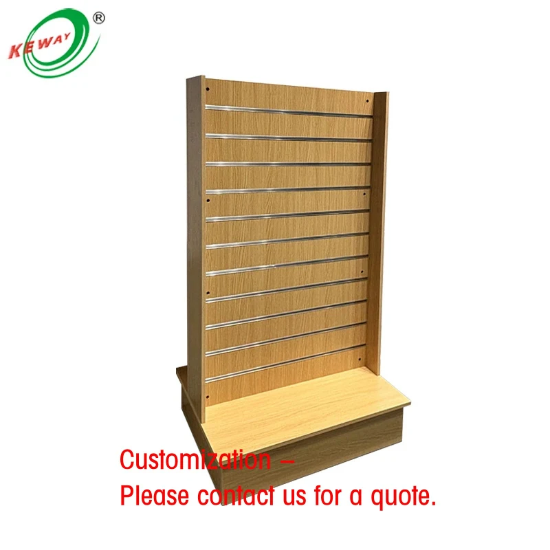 Expositor de pared de listones MDF personalizado Keway, expositor de pared de listones Streamline Merchandiser