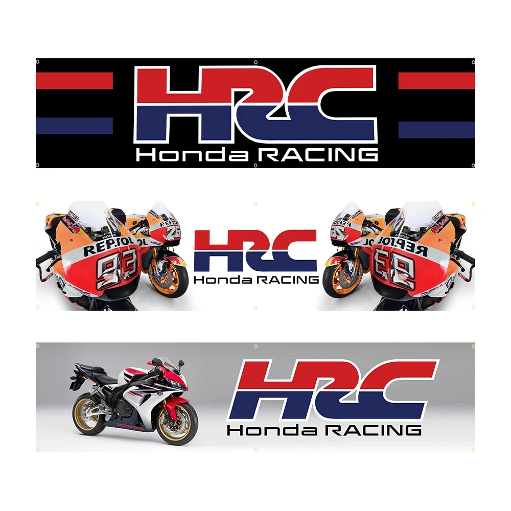 60*240 HRC Motorcycle Power Racing Banner Flag Polyester Printed Garage or Outdoor Decoration Tapestry