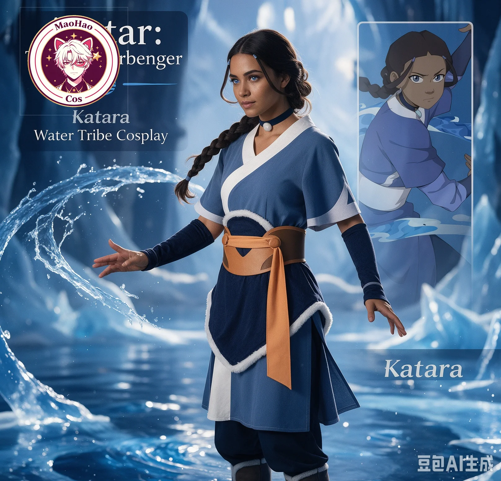 Disfraz de Katara para cosplay, conjunto completo de Avatar: El Último Gran Maestro del Aire, traje de cosplay para Halloween, disfraz de Aang y Toph de Avatar: El Último Gran Maestro del Aire.