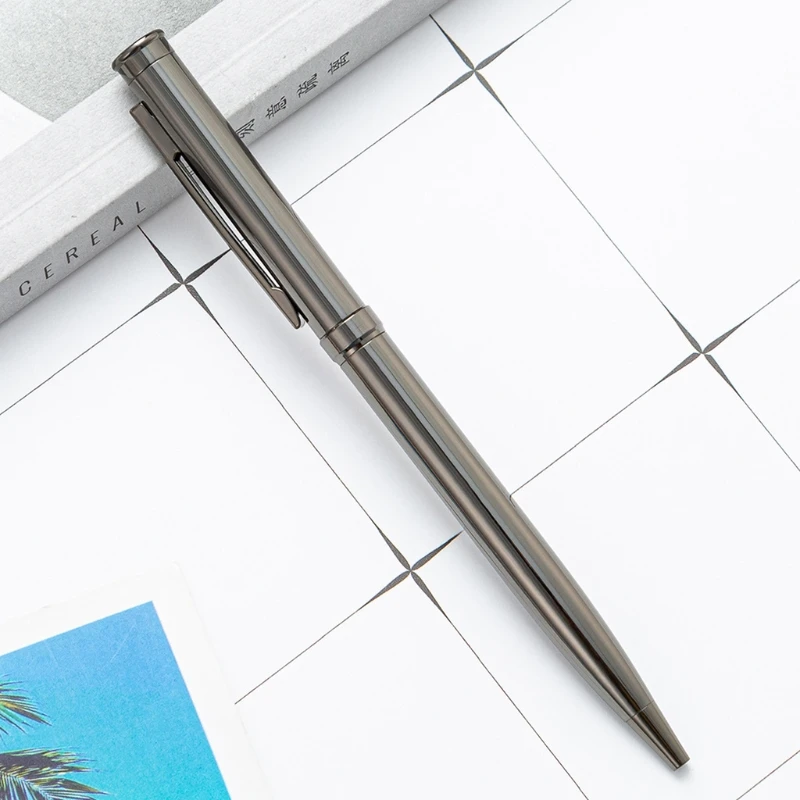 Tragbarer Metall-Kugelschreiber, nachfüllbarer Metall-Stylus-Stift, 1,0 mm Rundspitze, Geschenk für Geschäftsfrauen, Männer, Freunde, Lehrer – Detail 3
