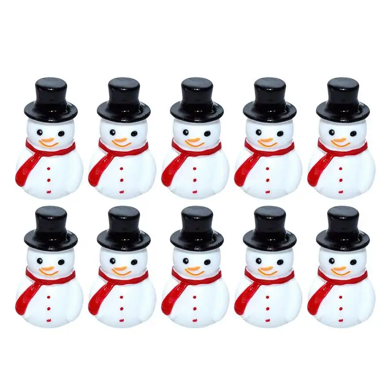 Mini-Schneemann-Figuren, niedlich, 10 Stück, kleine Weihnachtsfiguren, Mini-Schneemänner, Desktop-Ornament, lustige Weihnachtsdekoration für Zuhause