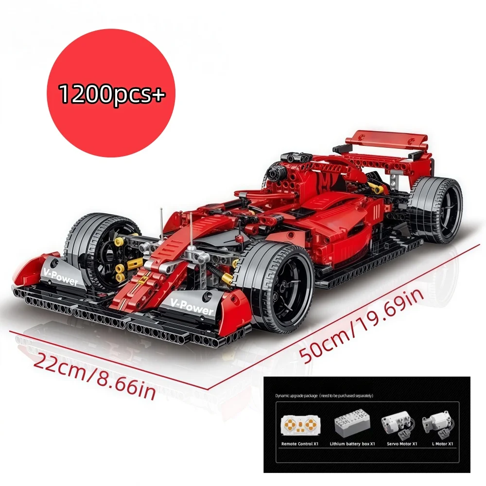 

1200 деталей, креативный технический конструктор: гоночный автомобиль, красный суперкар, городской транспорт, набор MOC, кирпичики, игрушки для детей, подарок на день рождения