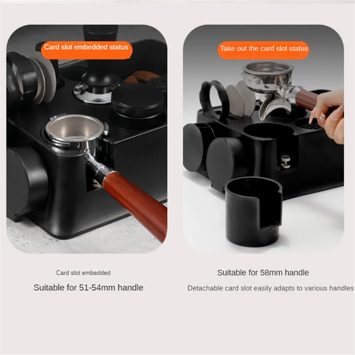 حامل سدادة القهوة حامل فلتر القهوة غير قابل للانزلاق محطة دك الاسبريسو قوس تخزين متعدد الوظائف لمتجر المقهى-T33C #6
