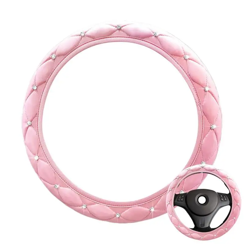 

Роскошный чехол на руль автомобиля, рукав на руль с блестящими блестящими стразами, противоскользящая защита на руль автомобиля, автоматическое рулевое управление