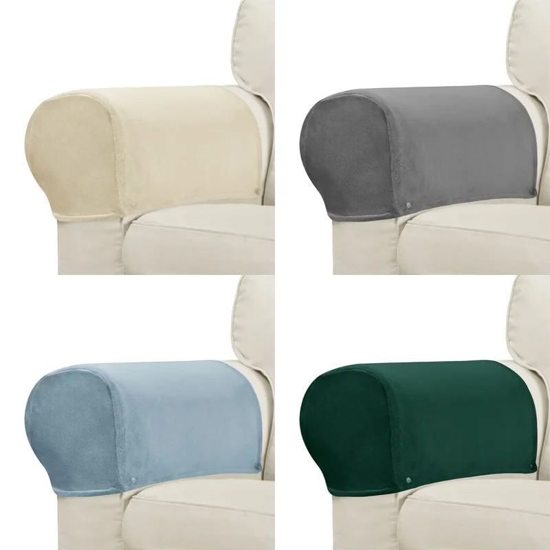 2pcs Sofa Armrest Protector Covers Universal Armchair Covers Non-Slip Soft Velvet Couch Arm Case Furniture Protector Home Decor