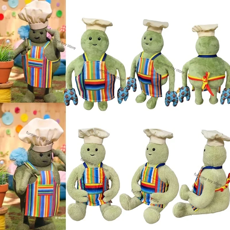 Anime The Tiny Chef Show Plush Toy Cartoon Animation Doll Cute Green Skinned Chef Wearing Apron Collection Toy For Kid Gifts