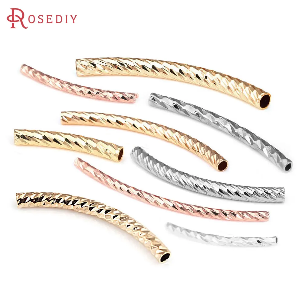 

20MM 25MM 30MM 35MM 40MM 45MM 18K Gold Color Brass Curved Tube Bracelet Making Jewelry Making Supplies Diy Findings Accessories